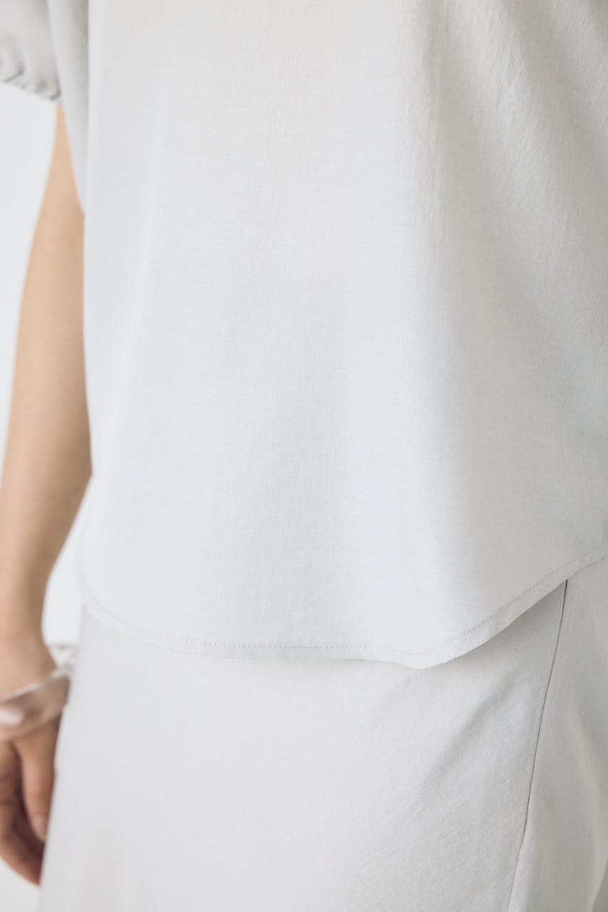 ドロストスリーブデザインブラウス L/GRY M