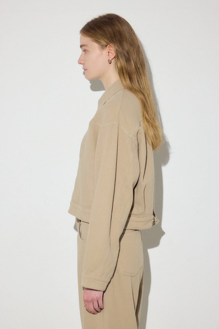 【着丈バリエ】コットンリネンプリーツブルゾン BEG S