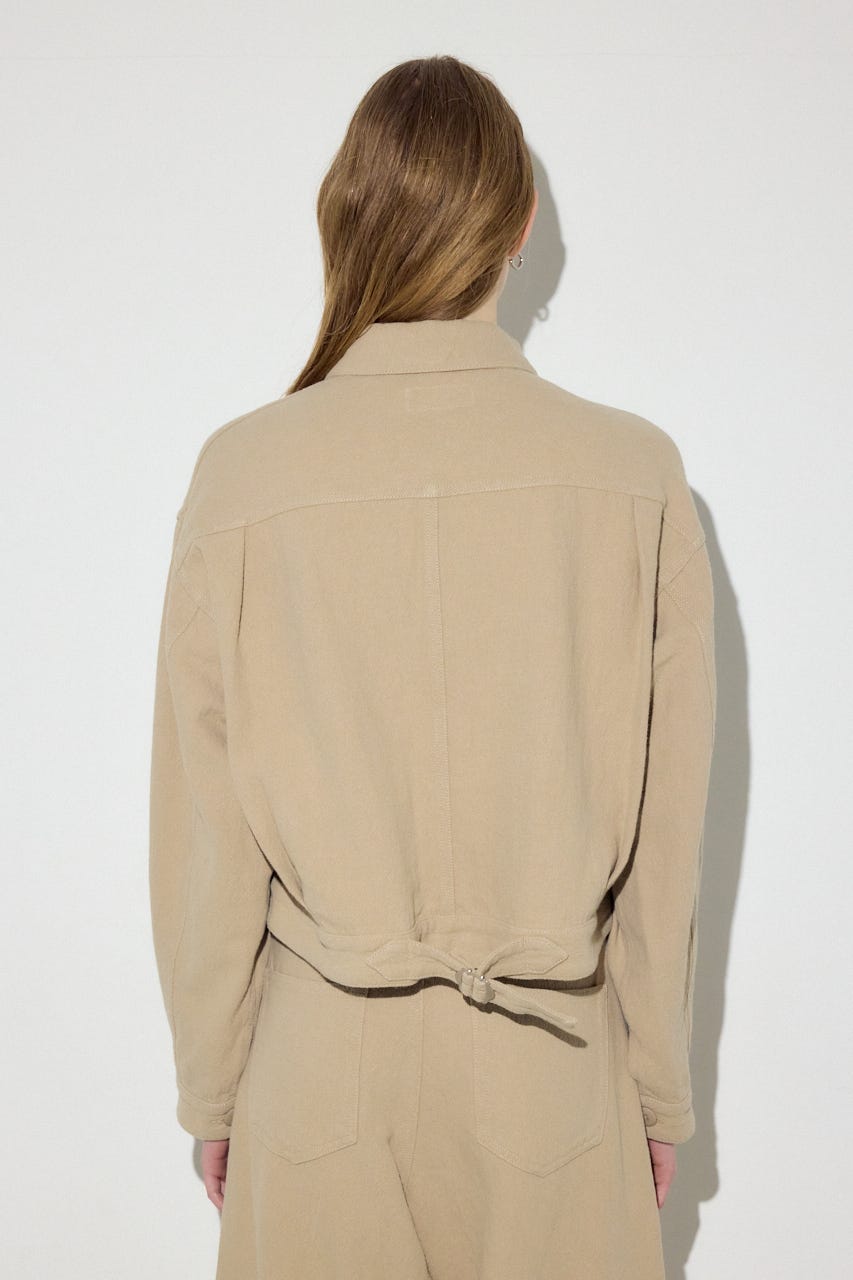 【着丈バリエ】コットンリネンプリーツブルゾン BEG S