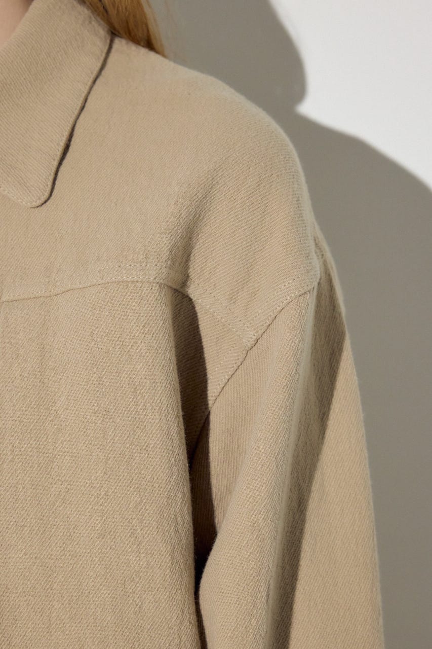 【着丈バリエ】コットンリネンプリーツブルゾン BEG S