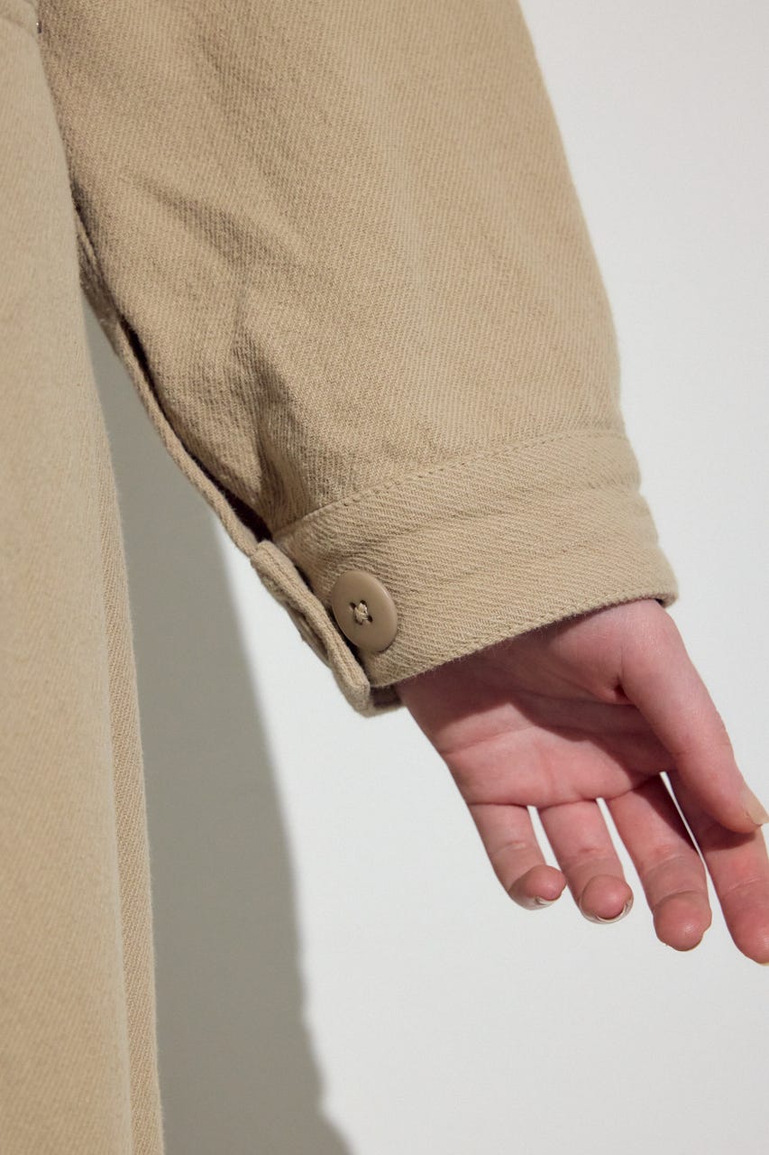 【着丈バリエ】コットンリネンプリーツブルゾン BEG S