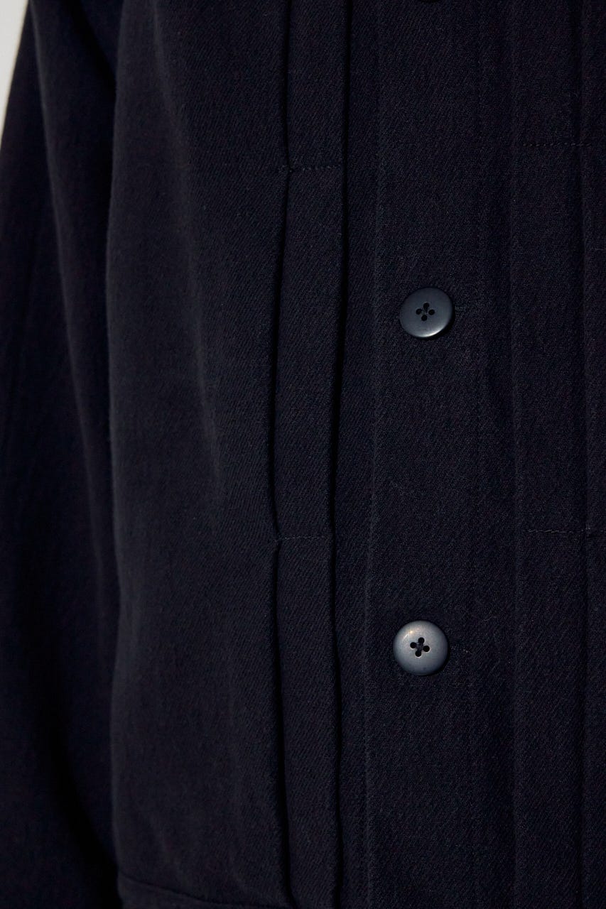 【着丈バリエ】コットンリネンプリーツブルゾン BLK M