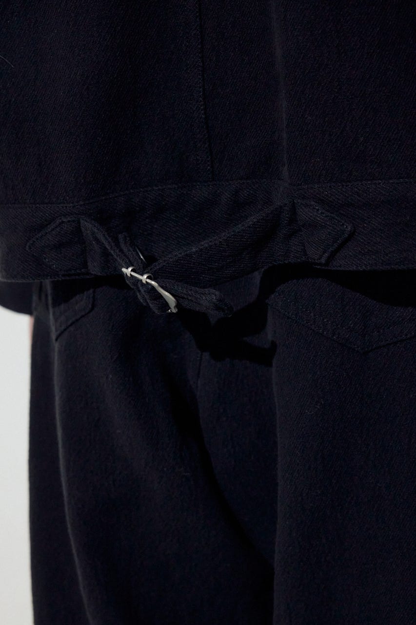 【着丈バリエ】コットンリネンプリーツブルゾン BLK M