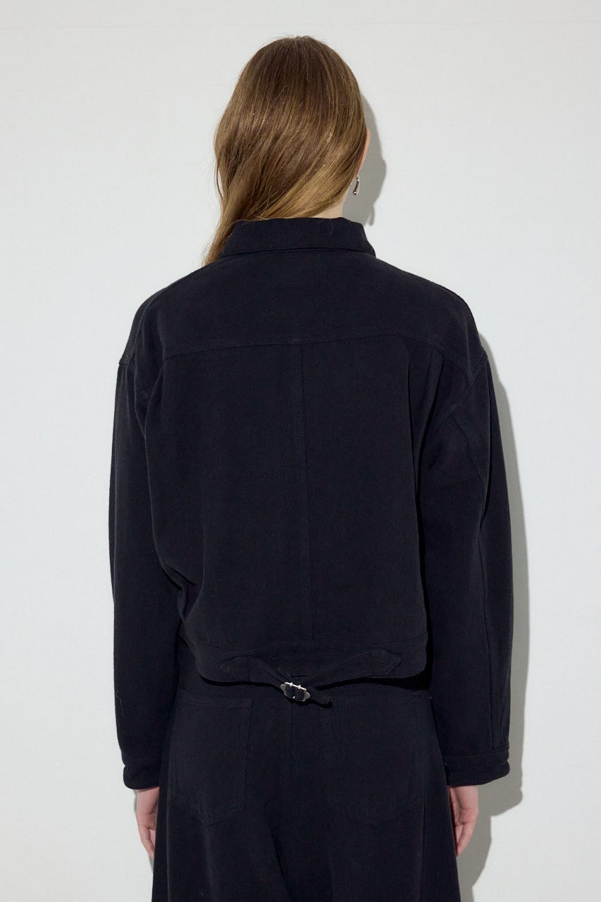 【着丈バリエ】コットンリネンプリーツブルゾン BLK M