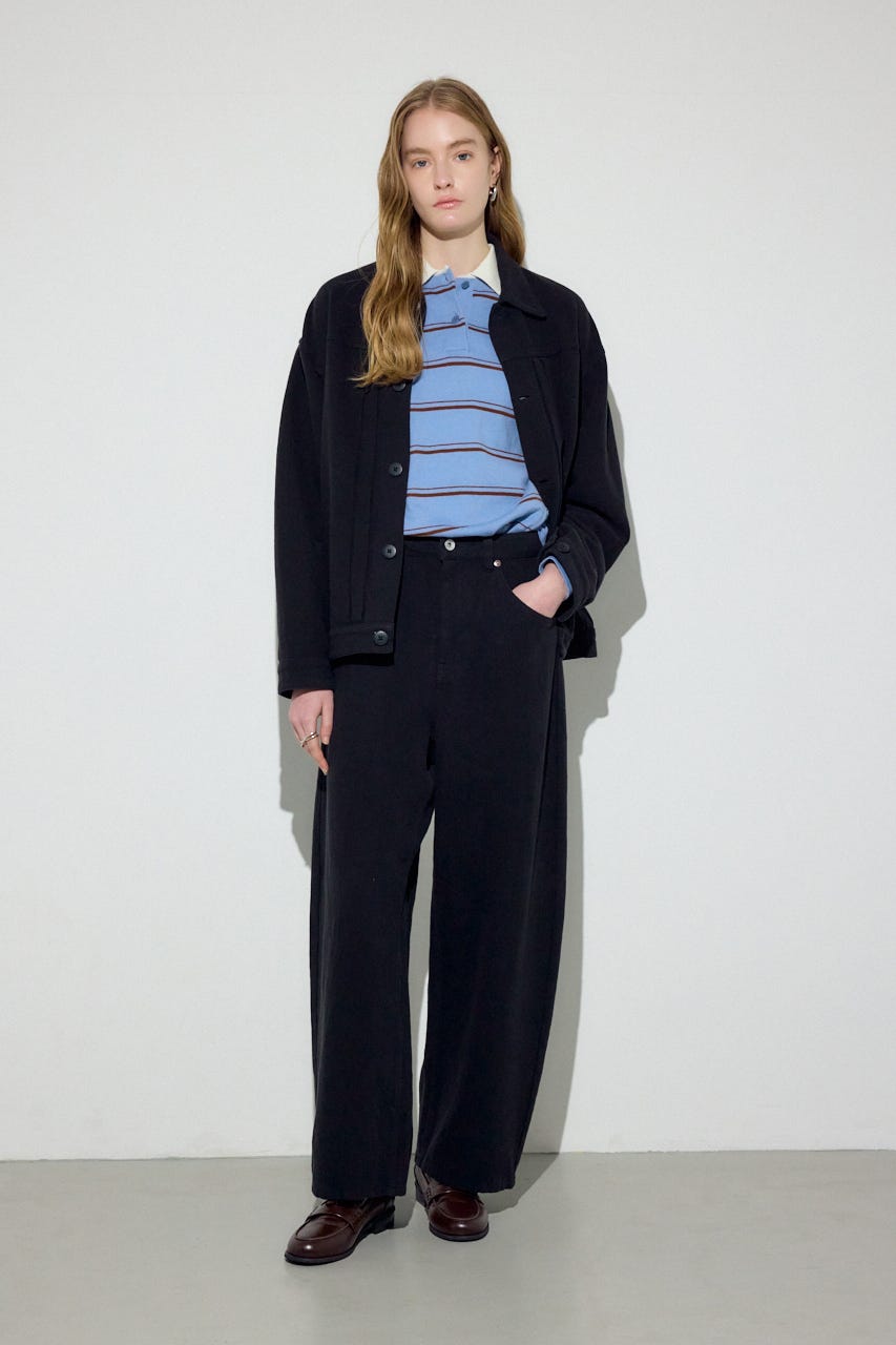 【着丈バリエ】コットンリネンプリーツブルゾン BLK M