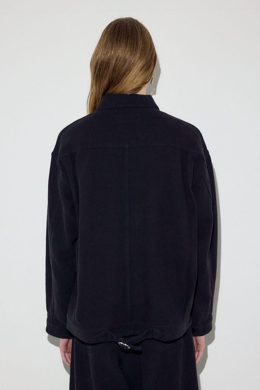 【着丈バリエ】コットンリネンプリーツブルゾン BLK M