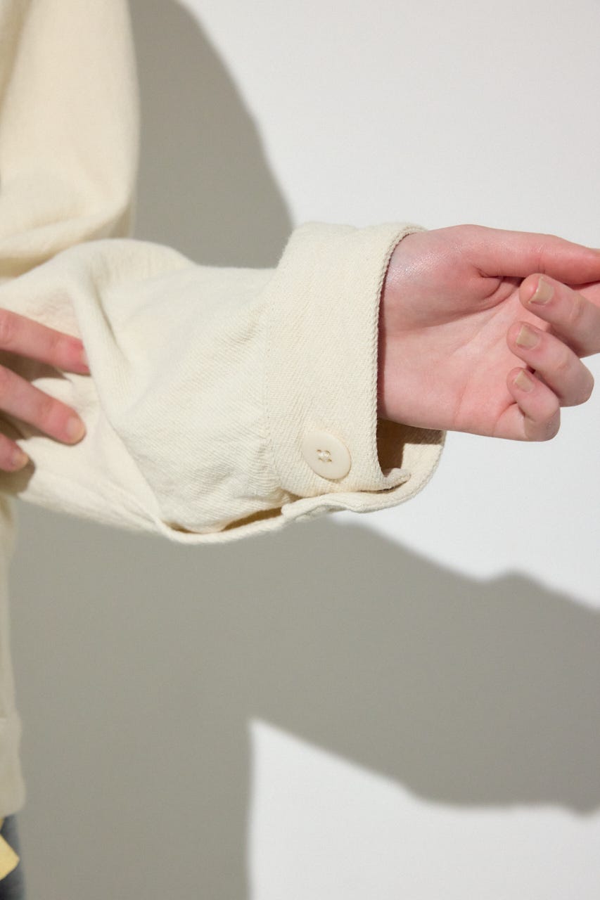 【着丈バリエ】コットンリネンプリーツブルゾン IVOY S