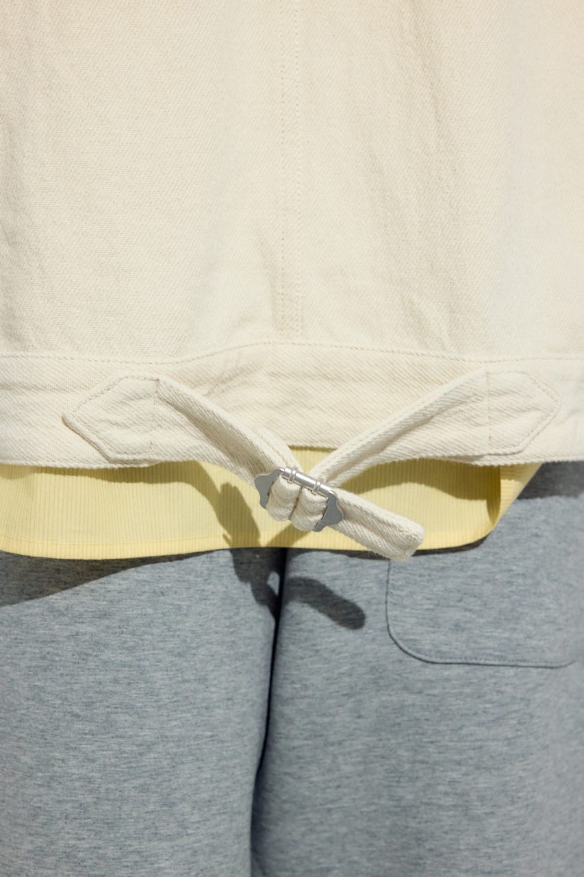 【着丈バリエ】コットンリネンプリーツブルゾン IVOY S