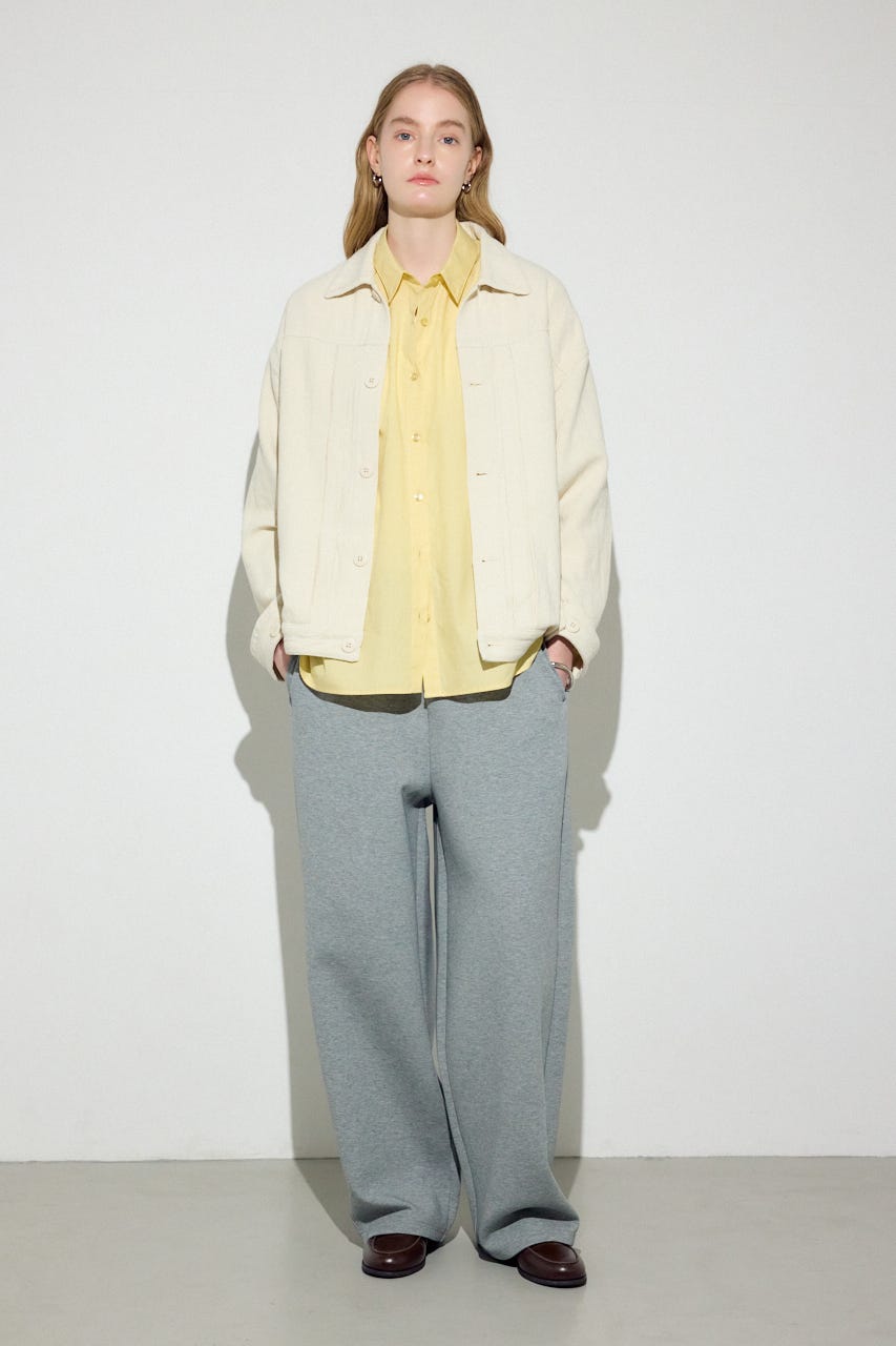 【着丈バリエ】コットンリネンプリーツブルゾン IVOY S