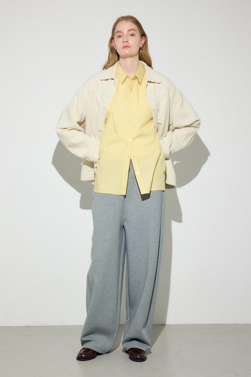 【着丈バリエ】コットンリネンプリーツブルゾン IVOY S