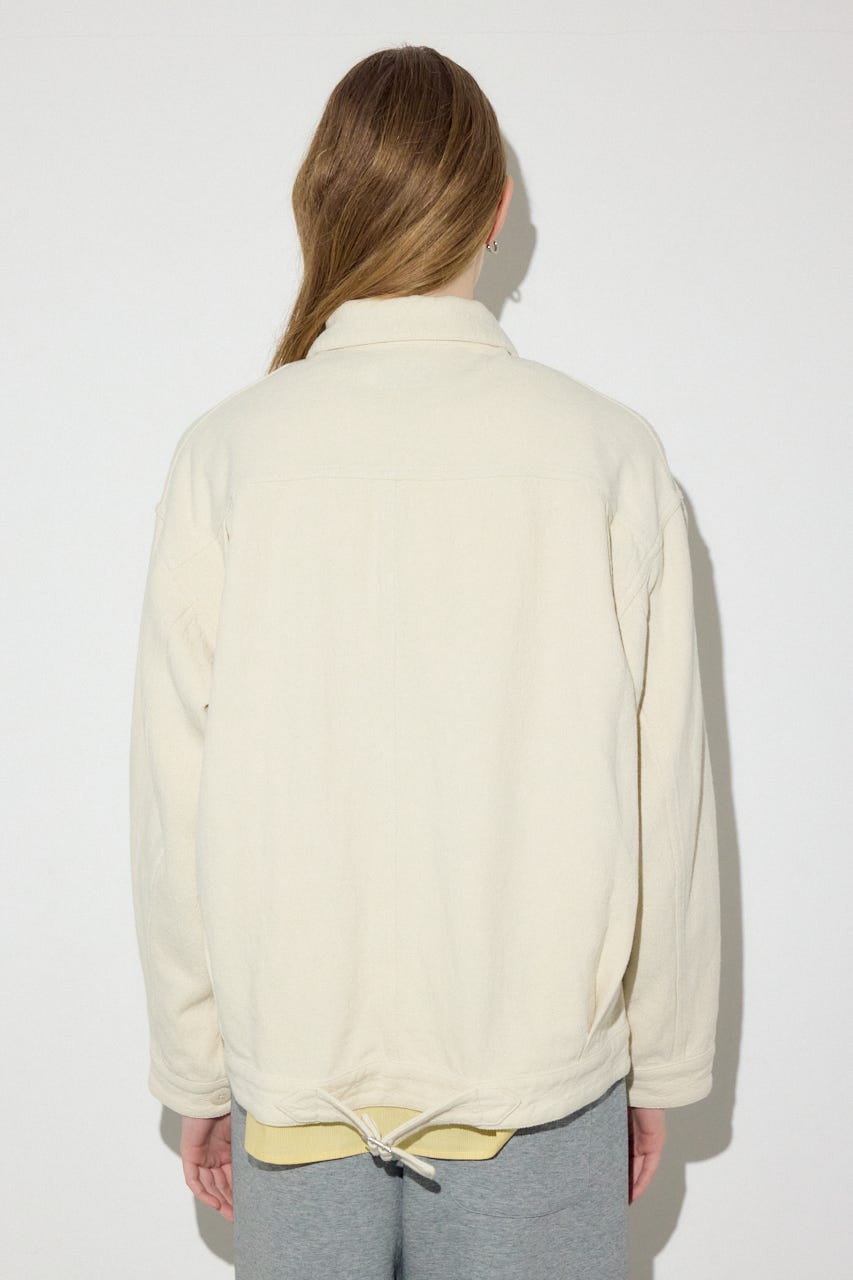 【着丈バリエ】コットンリネンプリーツブルゾン IVOY S