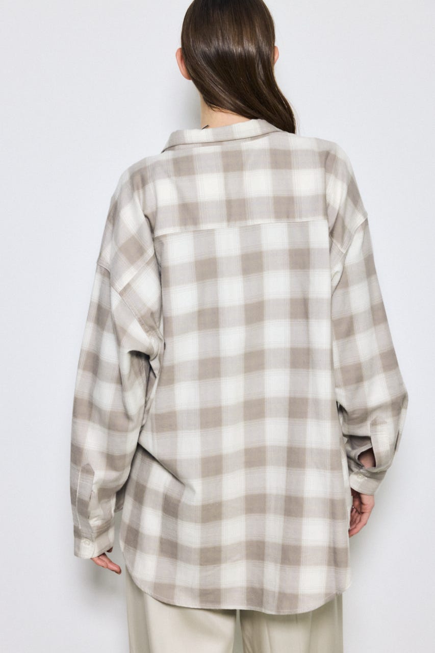 アーバンチェックオーバールーズシャツ 柄BEG FREE