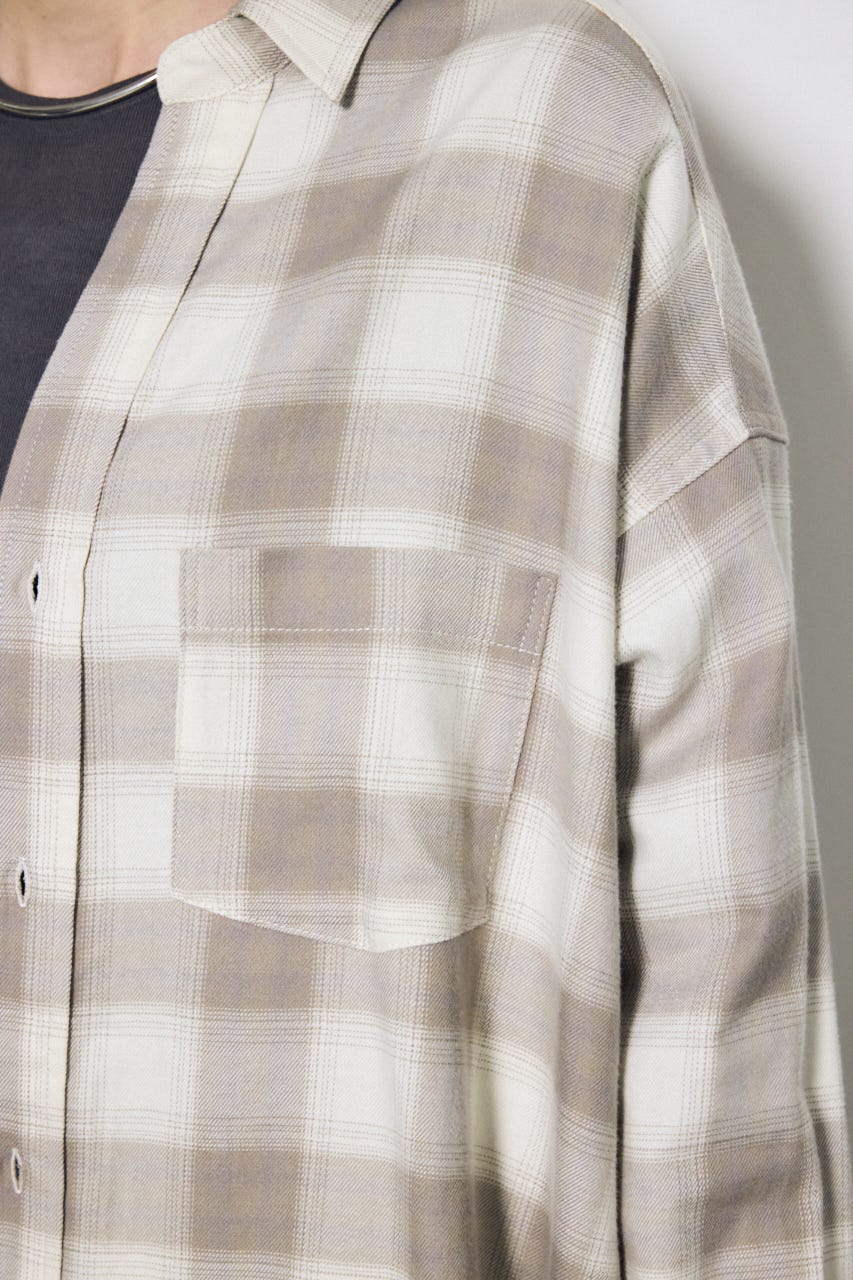 アーバンチェックオーバールーズシャツ 柄BEG FREE