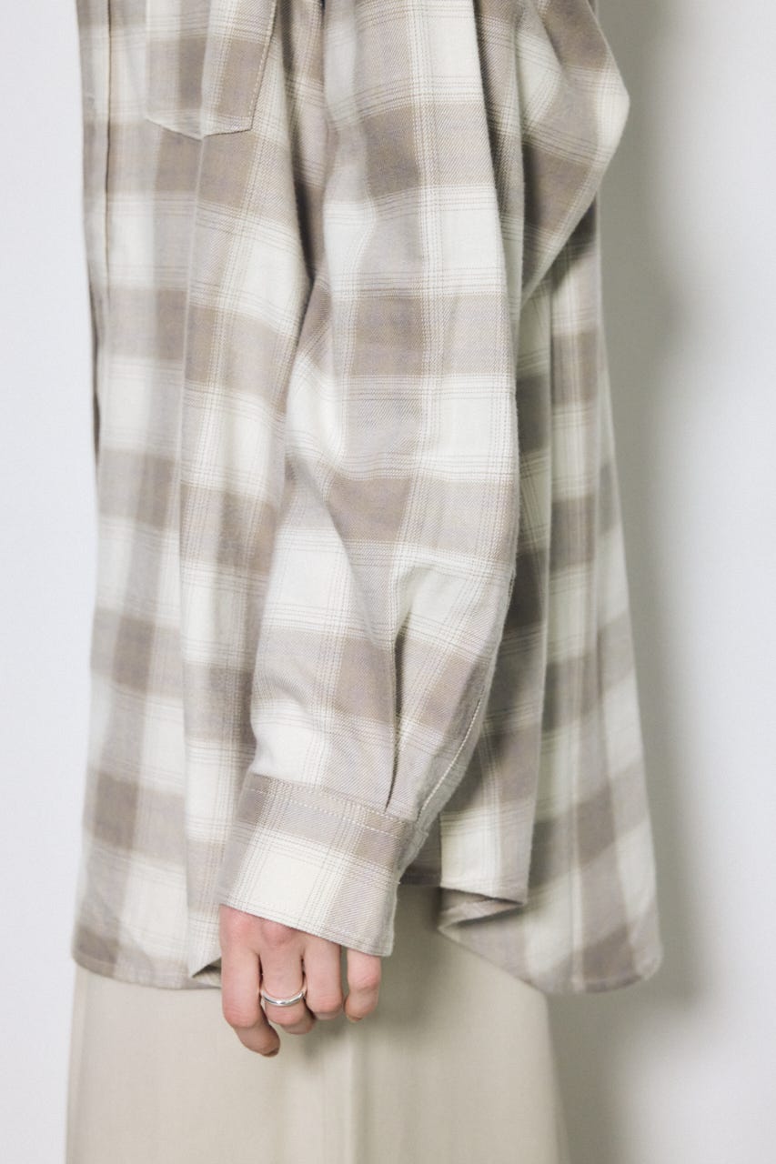 アーバンチェックオーバールーズシャツ 柄BEG FREE