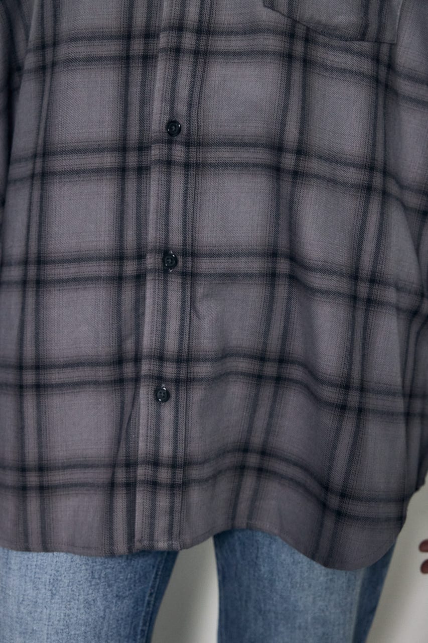 アーバンチェックオーバールーズシャツ 柄BLK FREE