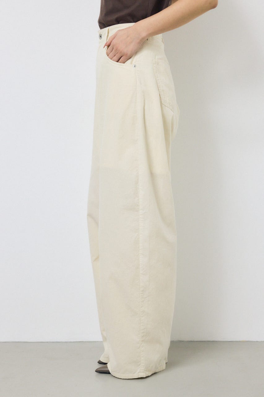 コーデュロイ カーブワイドパンツ IVOY M