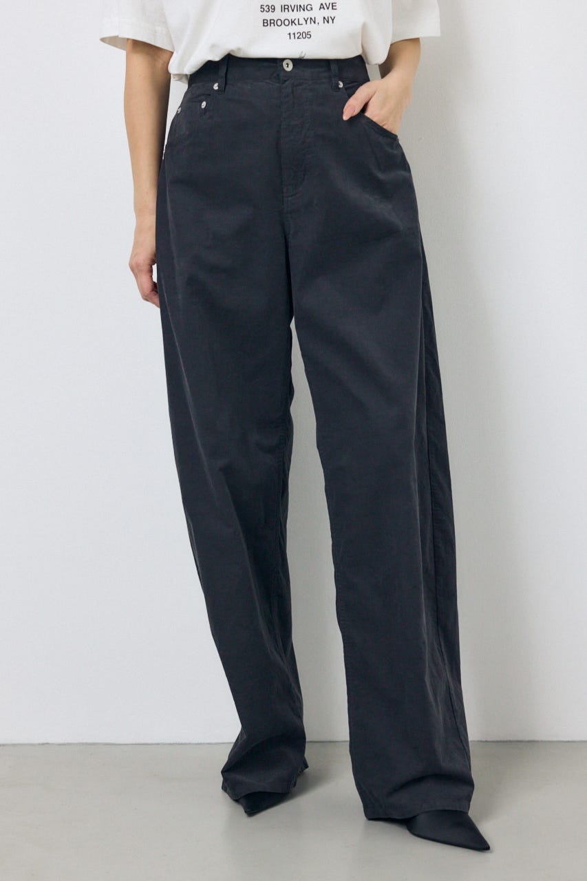 コーデュロイ カーブワイドパンツ L/BLK M