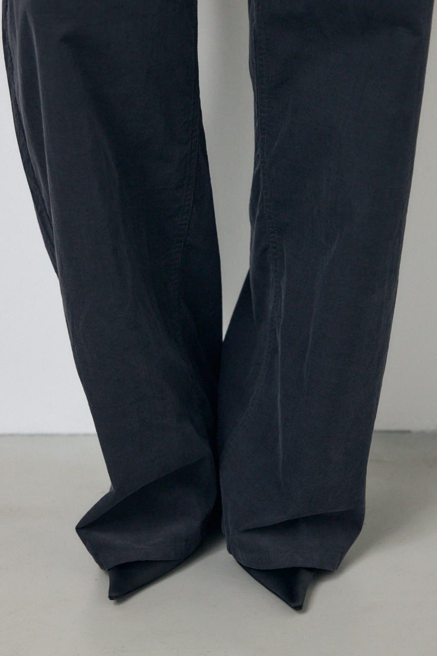 コーデュロイ カーブワイドパンツ L/BLK M