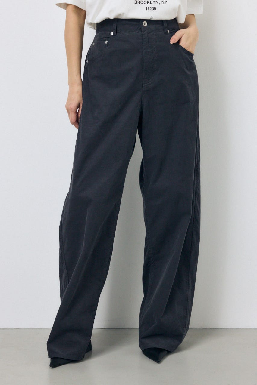コーデュロイ カーブワイドパンツ L/BLK M