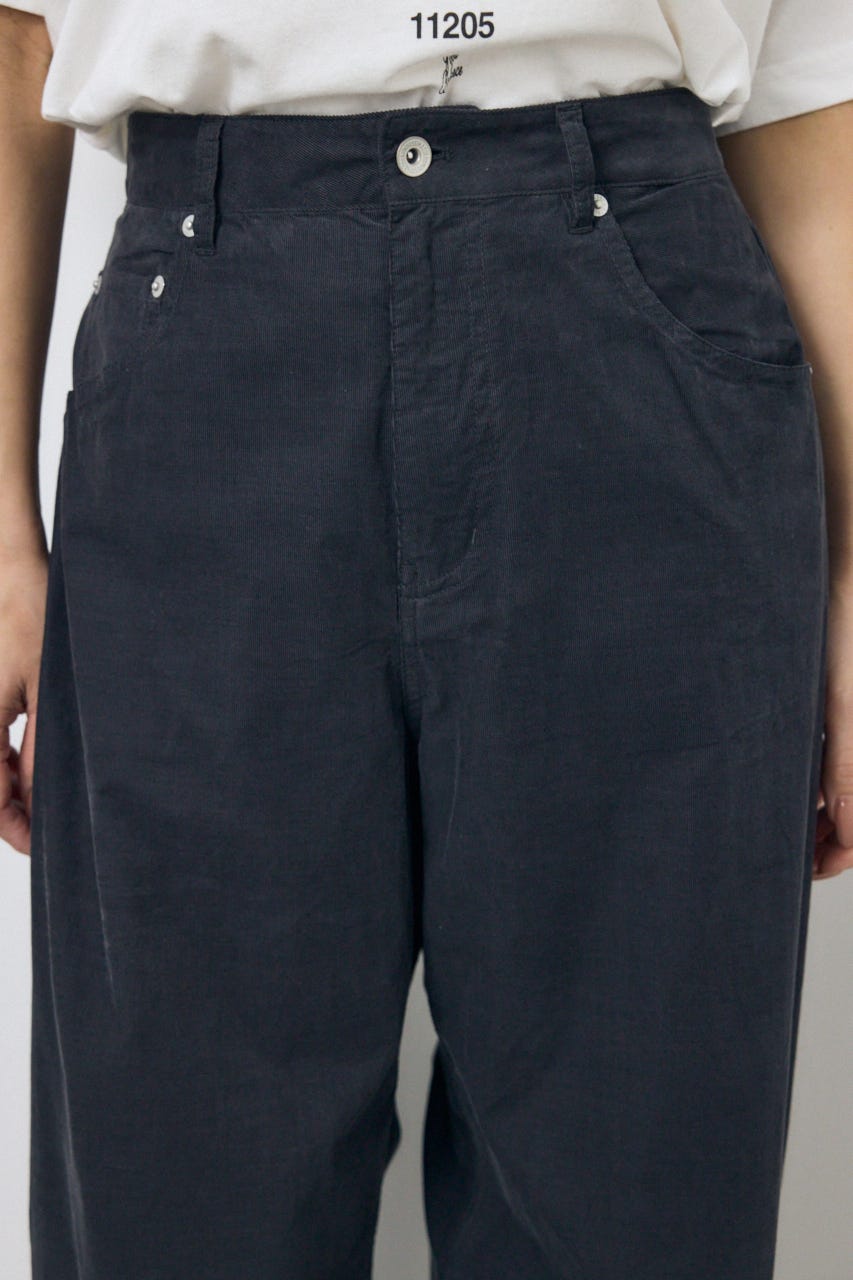 コーデュロイ カーブワイドパンツ L/BLK M