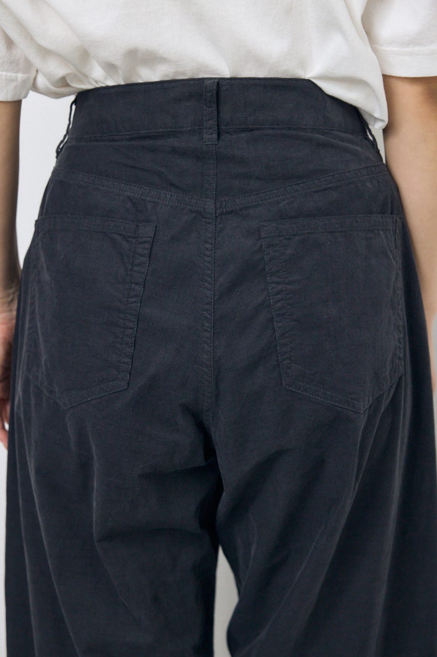 コーデュロイ カーブワイドパンツ L/BLK M