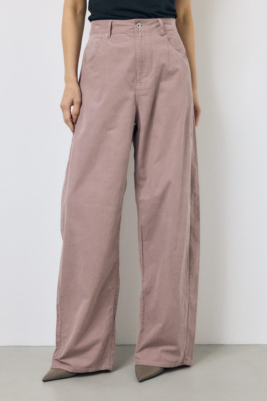 コーデュロイ カーブワイドパンツ L/PNK M