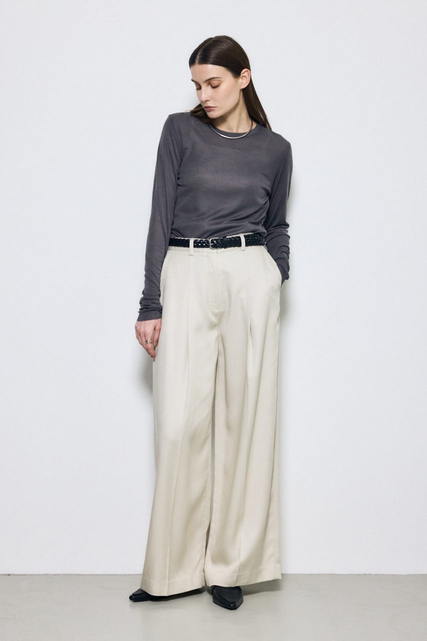 セルロースタックワイドパンツ GREIGE S