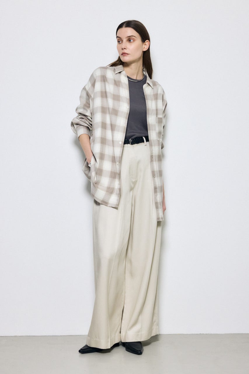 セルロースタックワイドパンツ GREIGE S