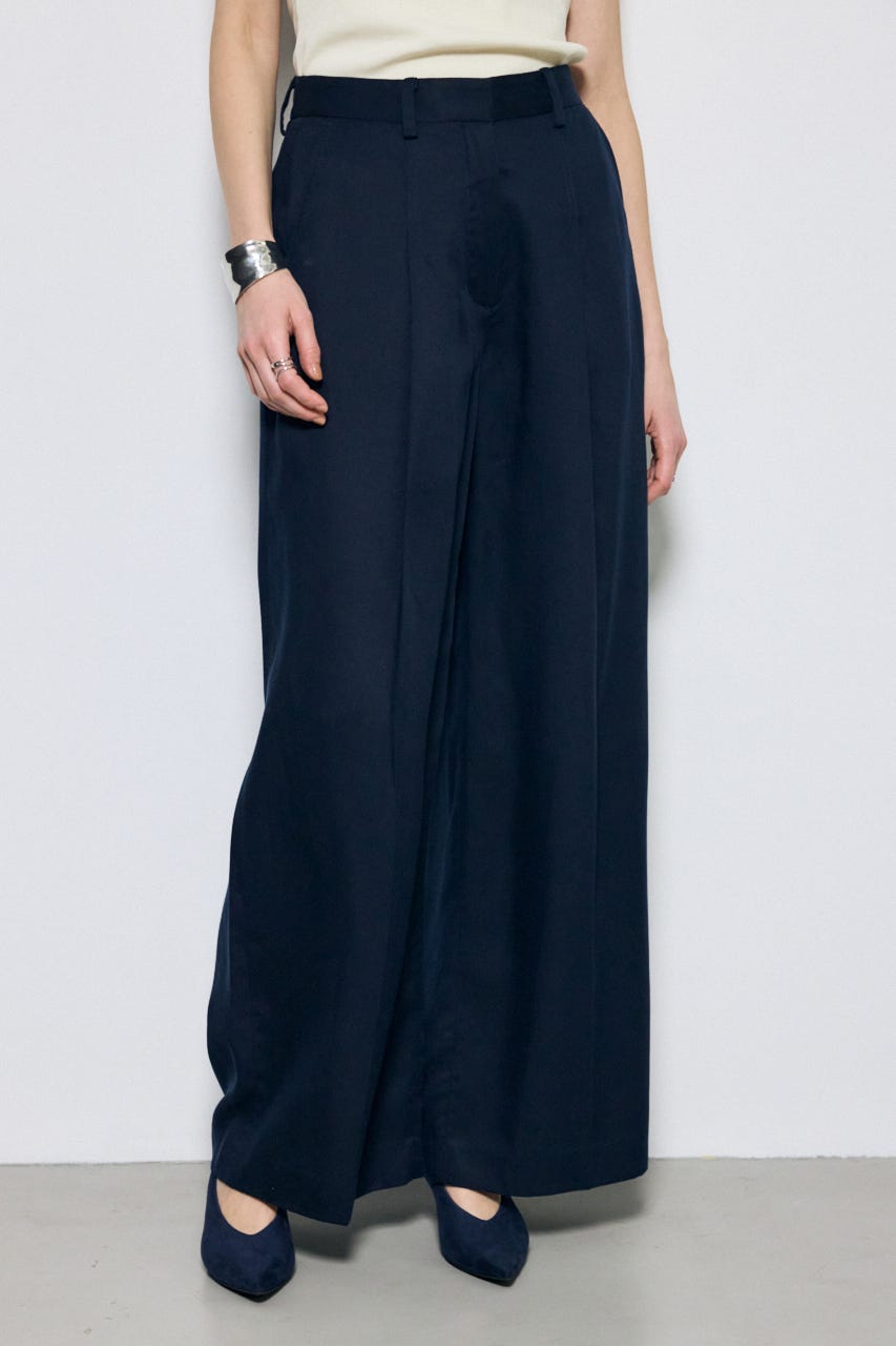 セルロースタックワイドパンツ NVY S
