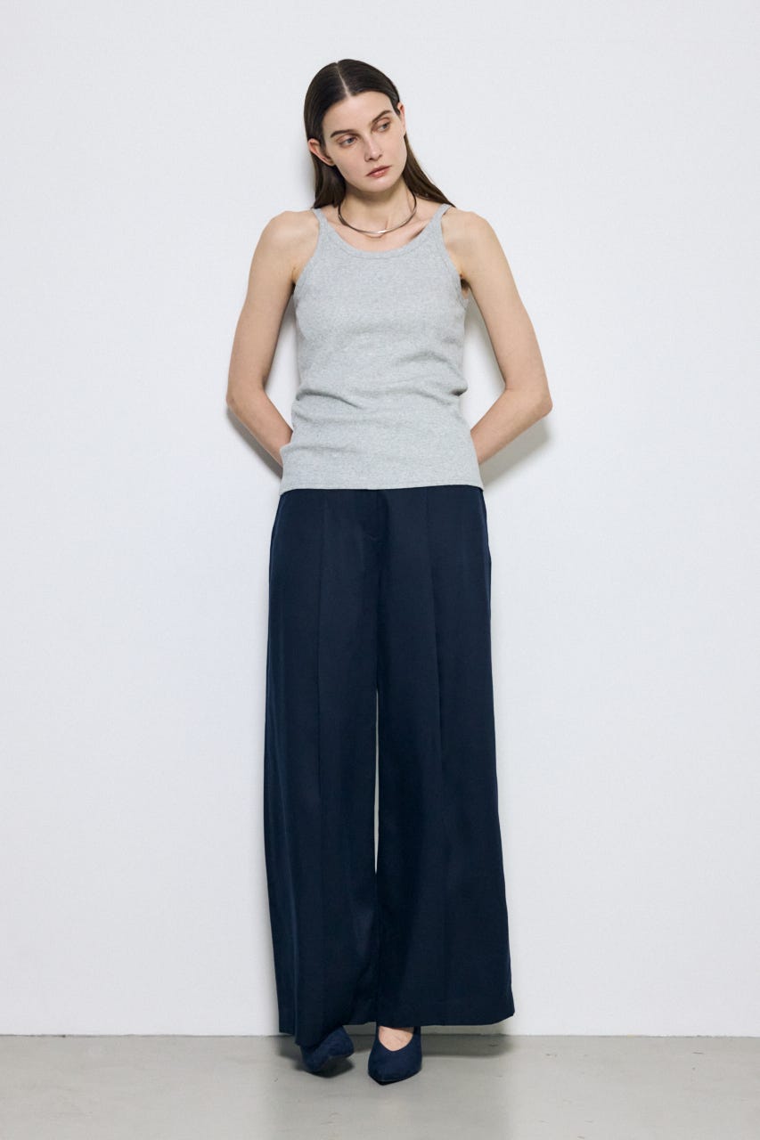 セルロースタックワイドパンツ NVY S