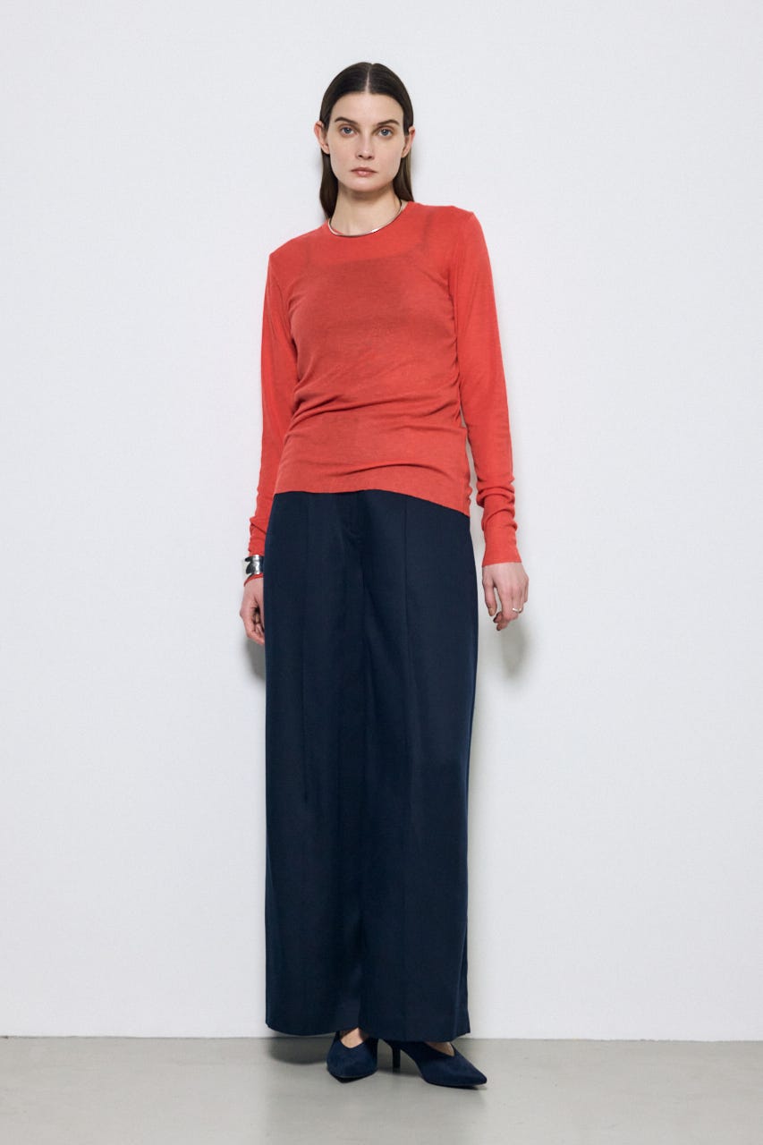 セルロースタックワイドパンツ NVY S