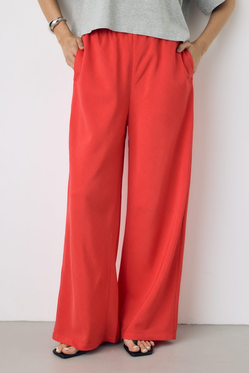 イージーバイアスワイドパンツ RED S