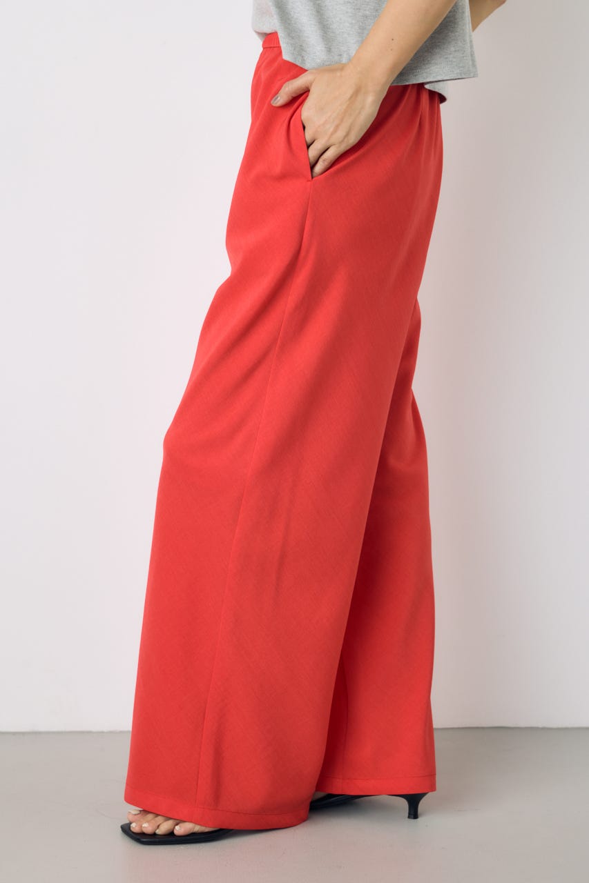 イージーバイアスワイドパンツ RED S