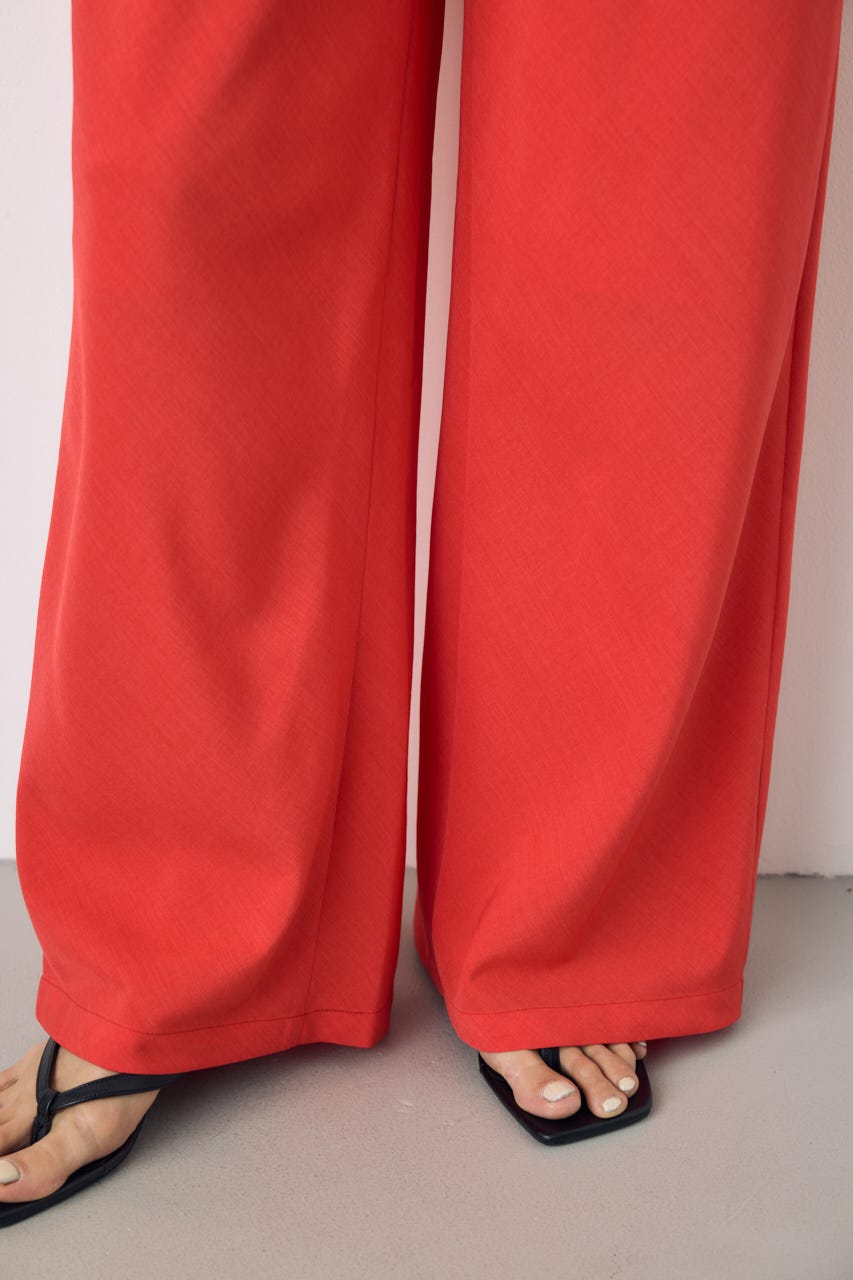 イージーバイアスワイドパンツ RED S