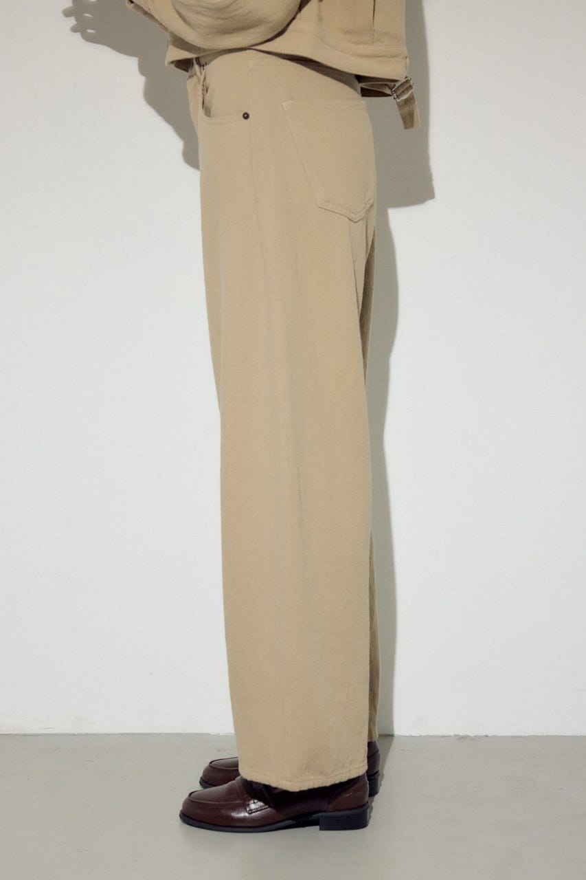 コットンリネンカーブワイドパンツ BEG M