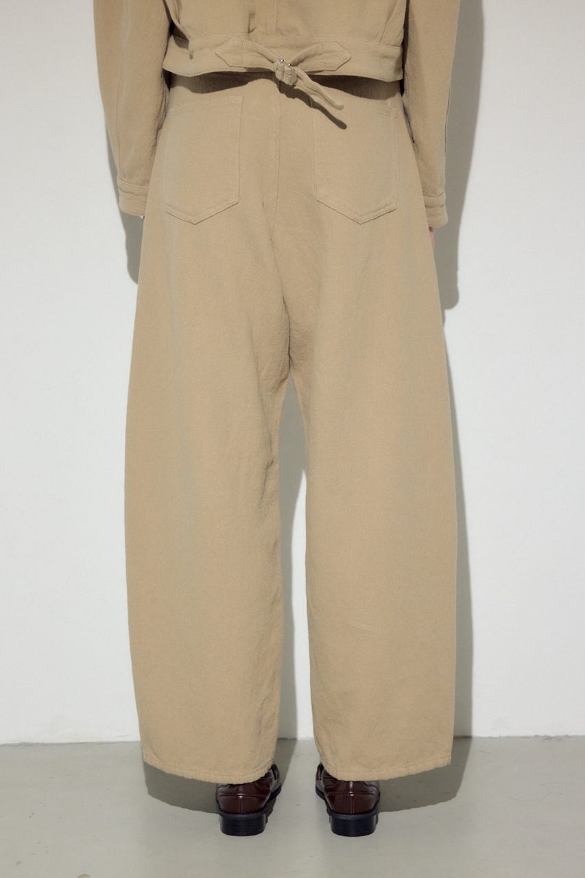 コットンリネンカーブワイドパンツ BEG M