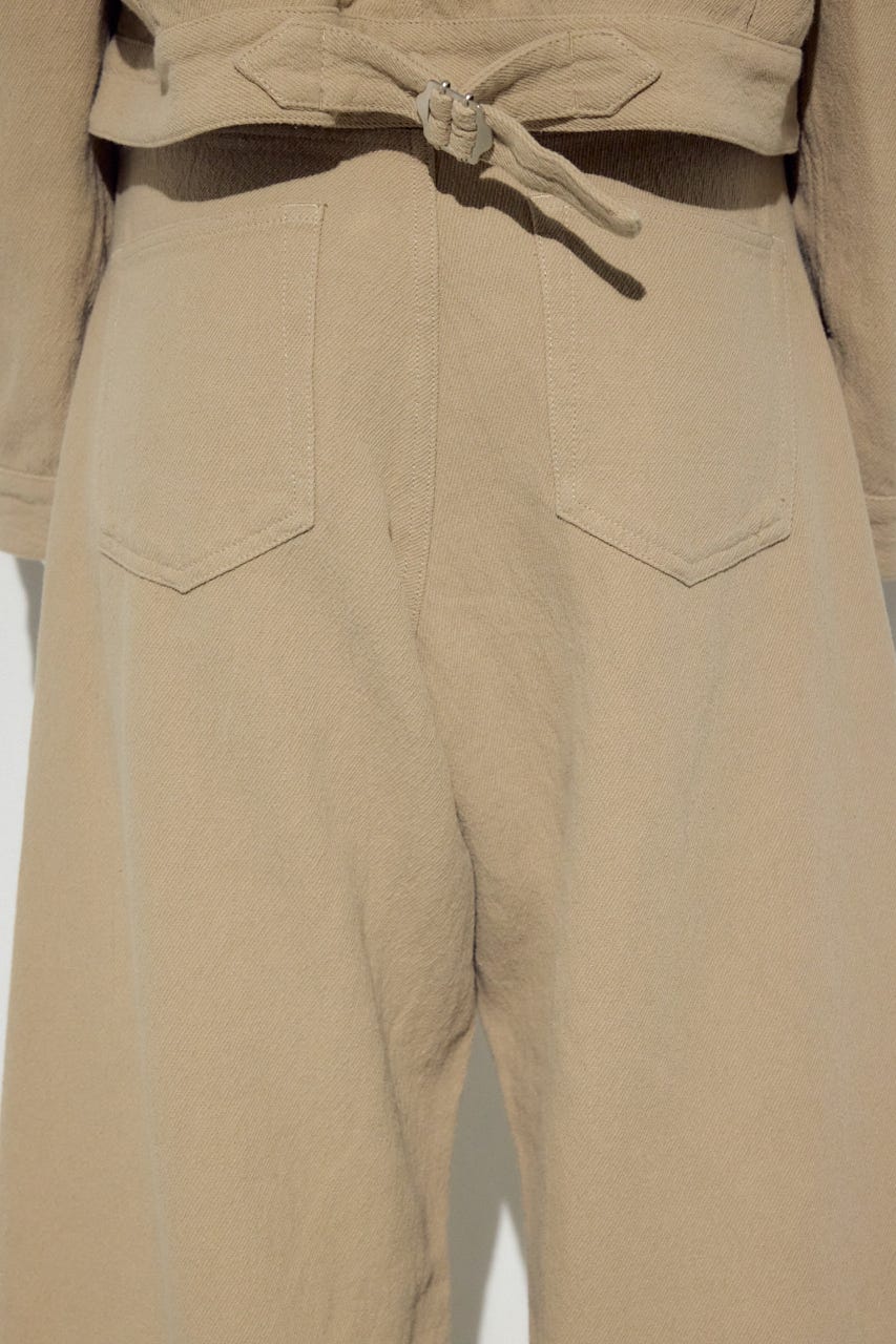 コットンリネンカーブワイドパンツ BEG M