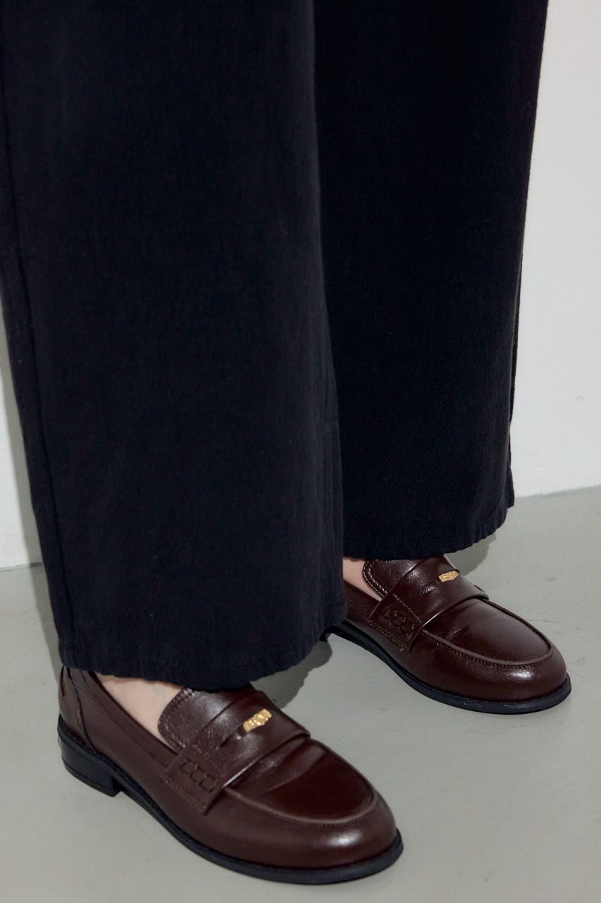 コットンリネンカーブワイドパンツ BLK M