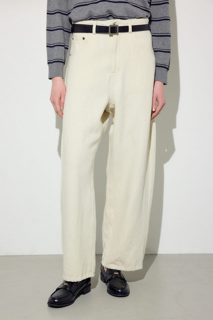 コットンリネンカーブワイドパンツ IVOY M