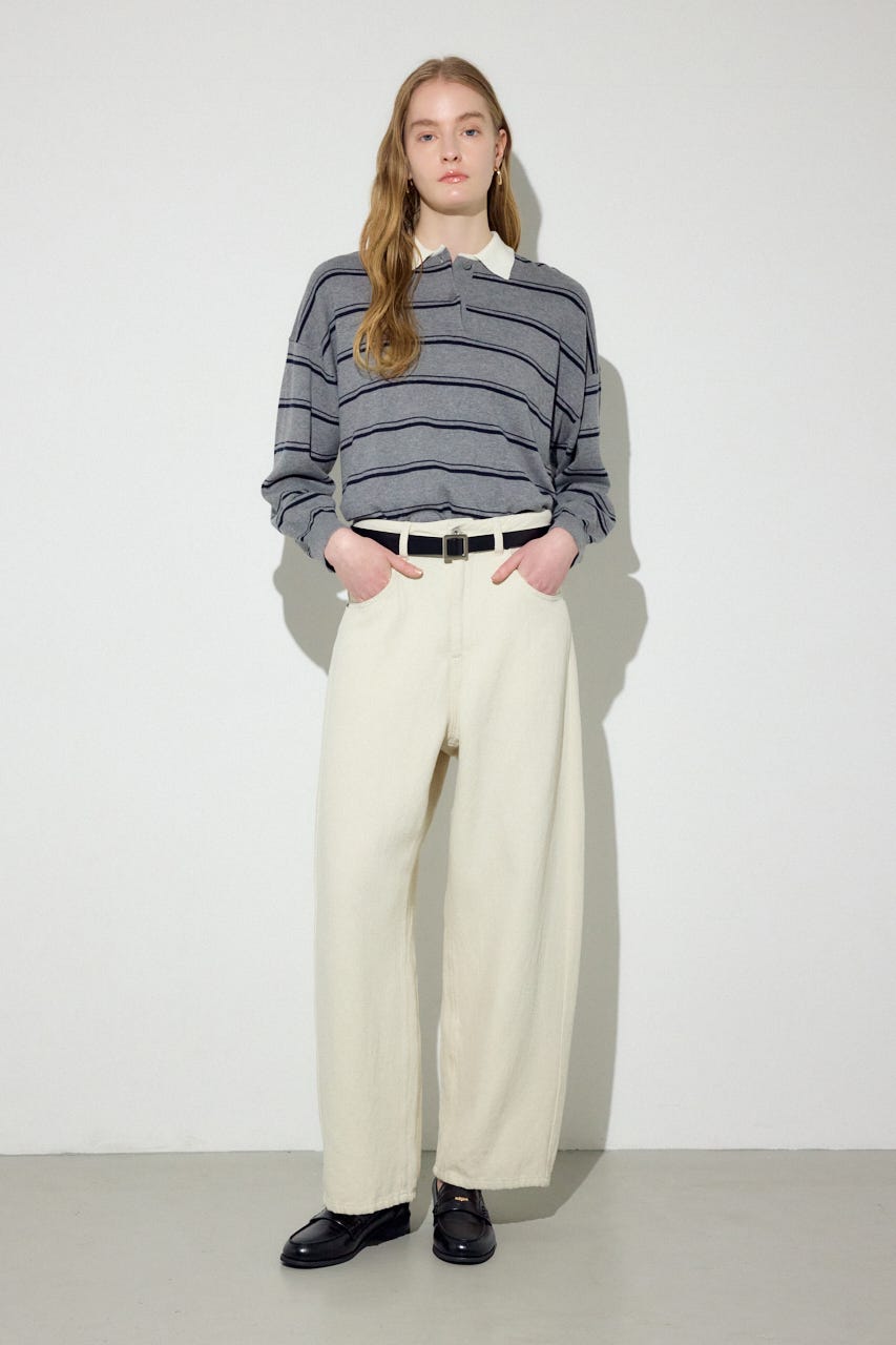 コットンリネンカーブワイドパンツ IVOY M