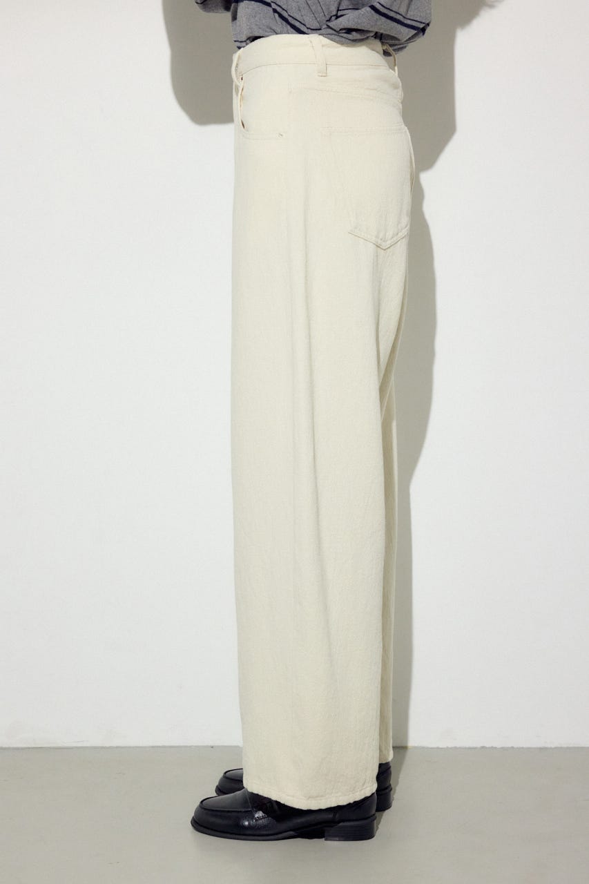コットンリネンカーブワイドパンツ IVOY M