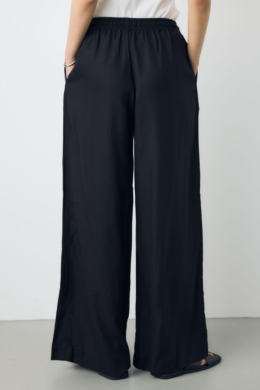 リネンブレンドリラックスワイドパンツ BLK M
