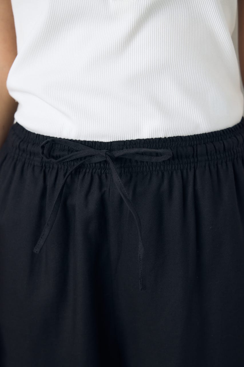 リネンブレンドリラックスワイドパンツ BLK M
