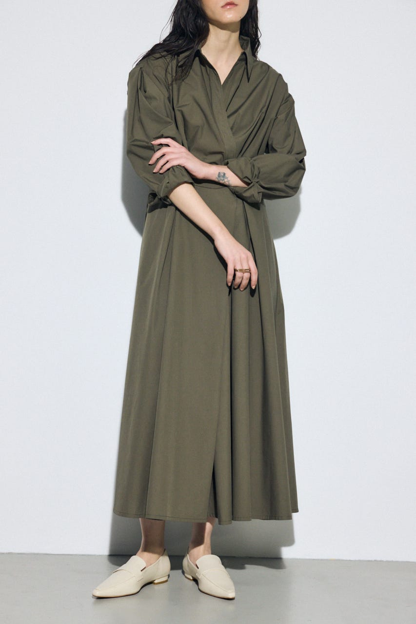 ウエストマークロングシャツワンピース KHA S