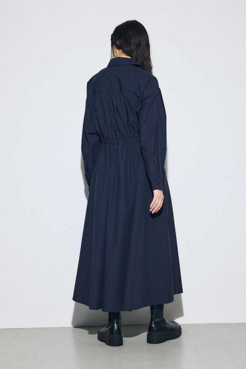 ウエストマークロングシャツワンピース NVY S