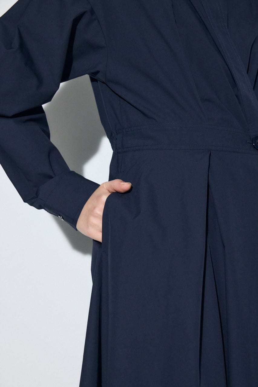 ウエストマークロングシャツワンピース NVY S