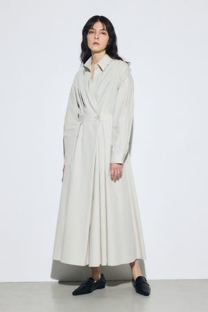 ウエストマークロングシャツワンピース