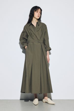 ウエストマークロングシャツワンピース