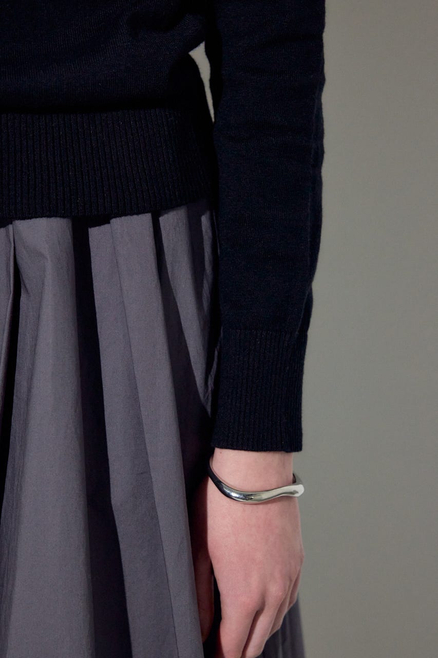 カシミヤミックスクルーネックニット BLK S