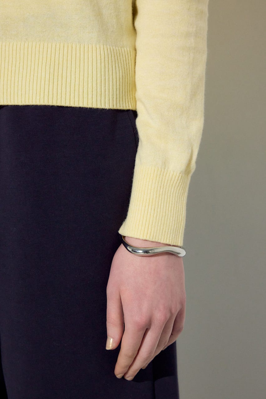 カシミヤミックスクルーネックニット L/YEL M